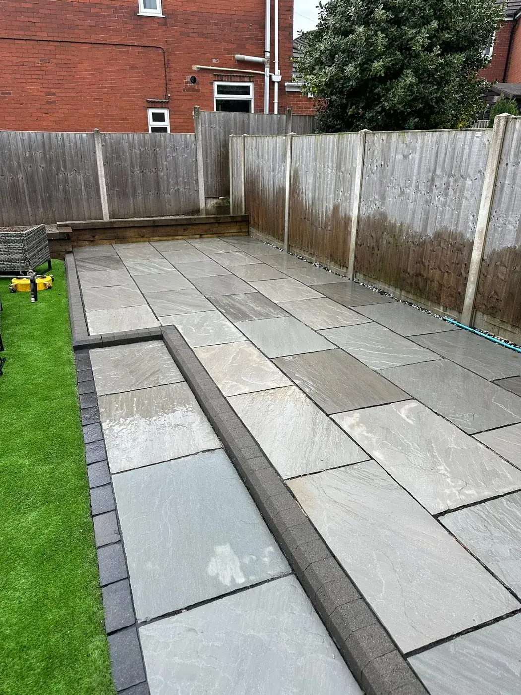Freshly cleaned patio and garden steps